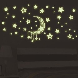 Lysende stjerner / måne - dekorative vegg- / takklistremerker