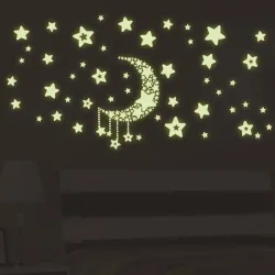 Stelle luminose / luna - adesivi decorativi da parete / soffitto