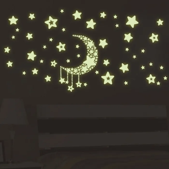 Stelle luminose / luna - adesivi decorativi da parete / soffitto