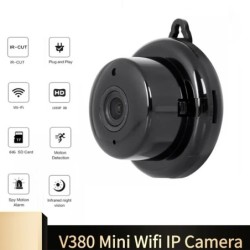 V380 - mini WiFi IP-kamera - babymonitor - nattsyn - bevegelsesdeteksjon - HD 1080P