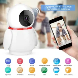 CCTV bezprzewodowa kamera IP - elektroniczna niania - automatyczne śledzenie - noktowizor - 720P - WiFiBezpieczeństwo