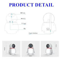 CCTV bezprzewodowa kamera IP - elektroniczna niania - automatyczne śledzenie - noktowizor - 720P - WiFiBezpieczeństwo