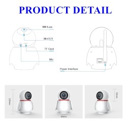 CCTV trådløst IP-kamera - babymonitor - autosporing - nattsyn - 720P - WiFi