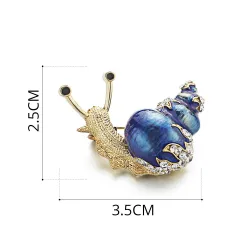 Emalje / krystal snegl - broche