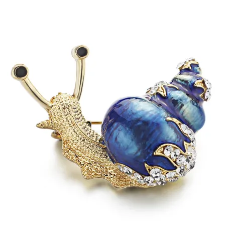 Emalje / krystal snegl - broche