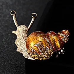 Escargot émail / cristal - broche