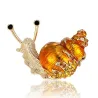 Escargot émail / cristal - broche