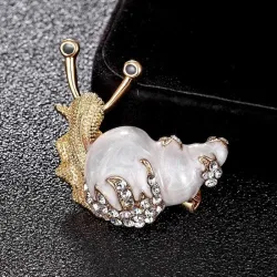 Emalje / krystal snegl - broche