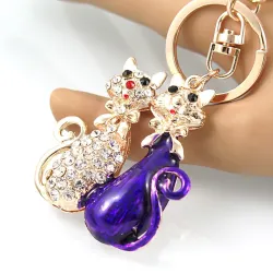 llaveroGatos de doble cristal - llavero