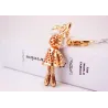 Crystal long-ears rabbit / flowers - keychainKeyrings