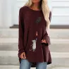 T-shirt manches longues - pull long - imprimé deux chats / poissons