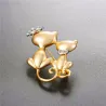 BrochesGato doble con corona - broche