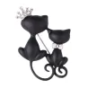 Chat double avec couronne - broche