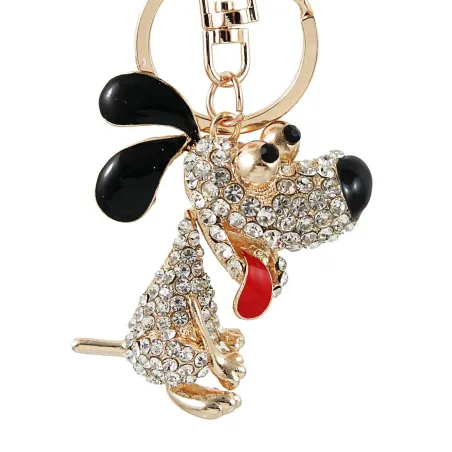 Porte-clés chien en cristal