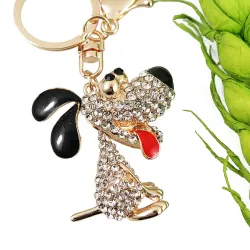 Porte-clés chien en cristal