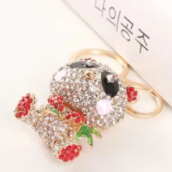 Panda cristal rouge - porte-clés