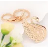 Beige crystal swan - keychainKeyrings