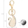 Beige crystal swan - keychainKeyrings