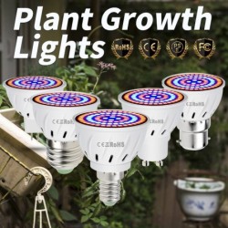 Luces de cultivoBombilla LED - luz de crecimiento de plantas - espectro completo - hidropónico - E27 - E14 - GU10 - MR16 - B2...