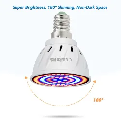 LED-pære - plantevækstlys - fuldt spektrum - hydroponisk - E27 - E14 - GU10 - MR16 - B22 - 220V