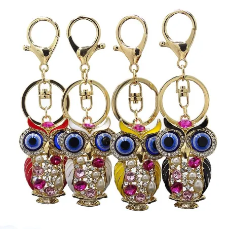 Porte-clés hibou cristal