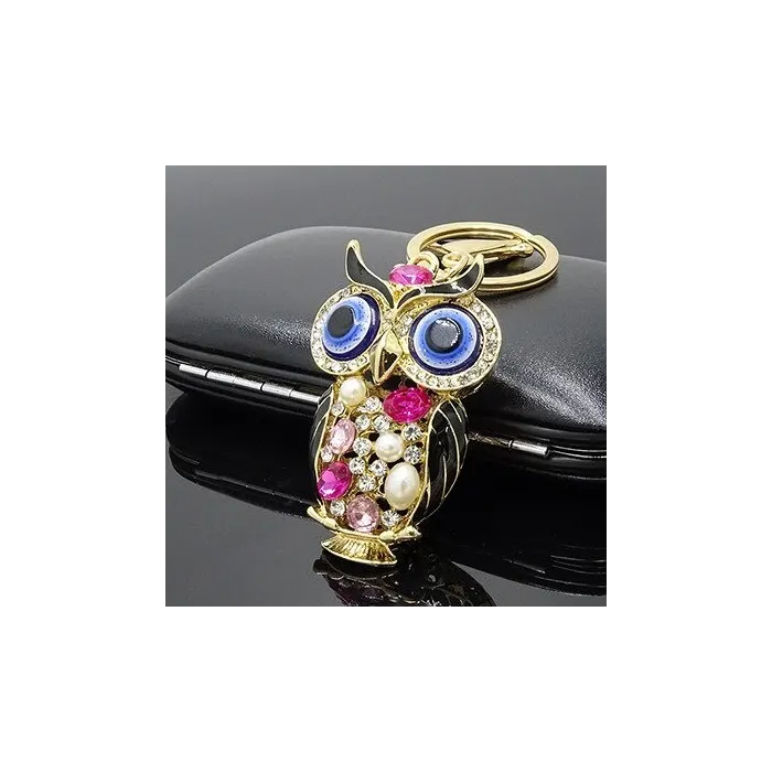 Porte-clés hibou cristal