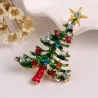 Juletre - med stjerne / krystaller - brosje