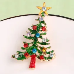 Joulukuusi - tähti / kristalleja - rintakoru