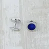 Yeux bleus ronds - boutons de manchette