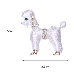 Cachorro cacheado - com cristais - broche