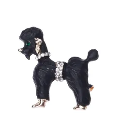 Cachorro cacheado - com cristais - broche