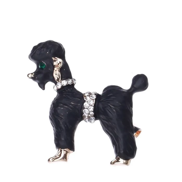 Cachorro cacheado - com cristais - broche