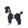 Chien aux cheveux bouclés - avec cristaux - broche