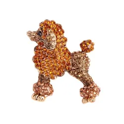 Chien caniche en cristal - broche