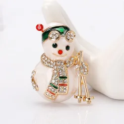Crystal snowman - broochBrooches