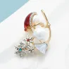 Witch on a broom - Christmas snowman - snowflakes - broochBrooches