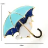 Kat under paraply - broche