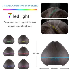 Ultralyds luftfugter - diffuser for æteriske olier - LED - 500ml