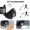 Mini oppladbar lommelykt - pannebåndlampe - bevegelsessensor - USB - LED - 3000LM