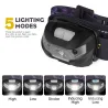 Mini rechargeable flashlight - headband lamp - motion sensor - USB - LED - 3000LMTorches