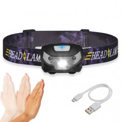 Wiederaufladbare Mini-Taschenlampe - Stirnbandlampe - Bewegungssensor - USB - LED - 3000LM