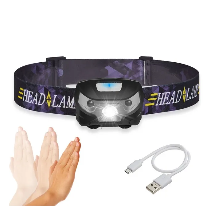 Mini rechargeable flashlight - headband lamp - motion sensor - USB - LED - 3000LMTorches