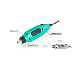 Mini elektrisk drill med bor - variabel hastighet - sett