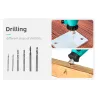 Mini elektrisk drill med bor - variabel hastighet - sett