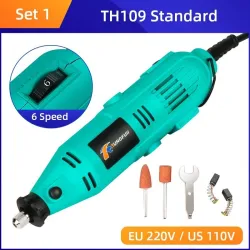 Mini elektrisk drill med bor - variabel hastighet - sett