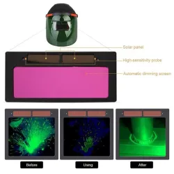 Solar automaattisesti tummuva hitsauskypärä - säädettävä - flip mask