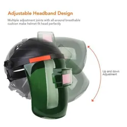 Casque de soudage à assombrissement automatique solaire - réglable - masque à bascule