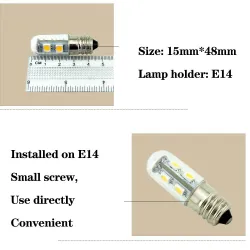 Jääkaappipolttimo - E14 - 1,5W - 110V/220V - LED SMD 5050