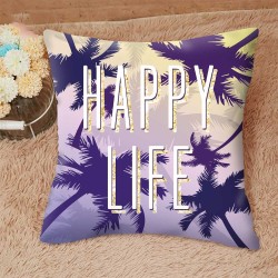 Dekoracyjna poszewka na poduszkę - Happy Life - 45 cm * 45 cmPoszewek na poduszki