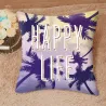 Dekorativer Kissenbezug - Happy Life - 45 cm * 45 cm